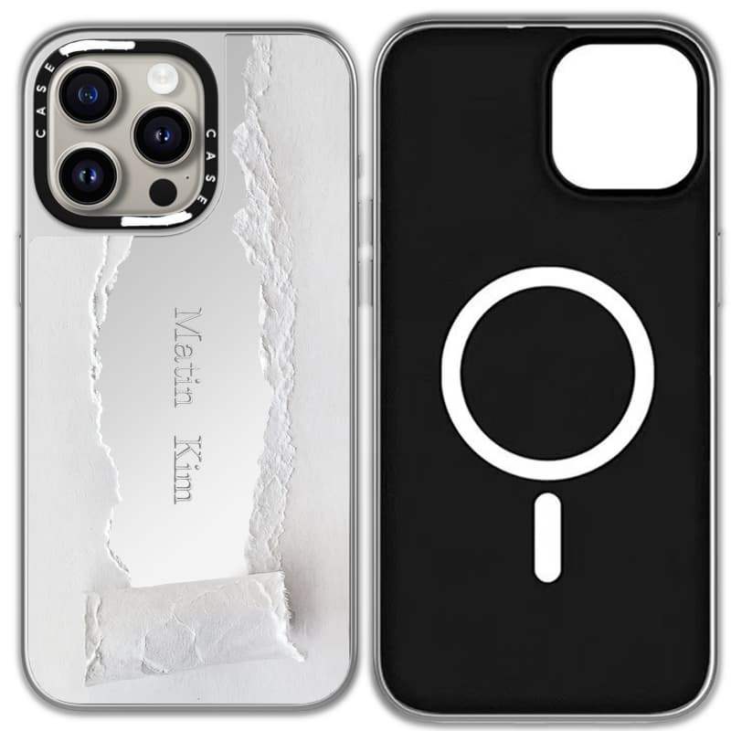CASECASE X Matin Kim GIẤY TRƯỜNG HỢP Gương Bạc Hút Từ Tính IPhone Dành Cho IPhone 17 Air 16 15 14 13 12 Pro Max Plus Ốp Lưng Cứng Có Hộp Khắc Logo
