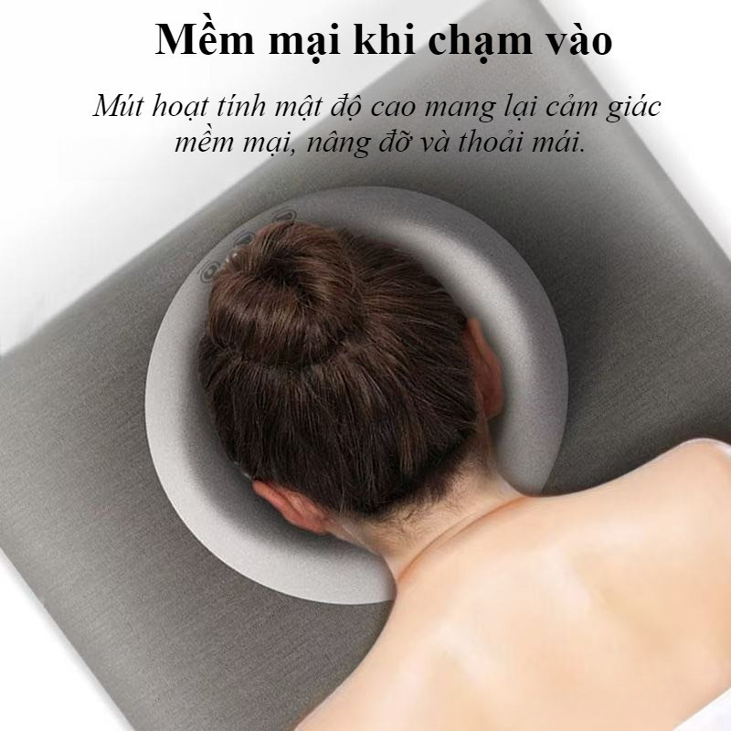 Gối Massage - Gối Úp Mặt Cao Su Non Cao Cấp, Công Thái Học Thoáng Khí Hỗ Trợ Massage Mặt & Cổ Cho Spa Và Nhà