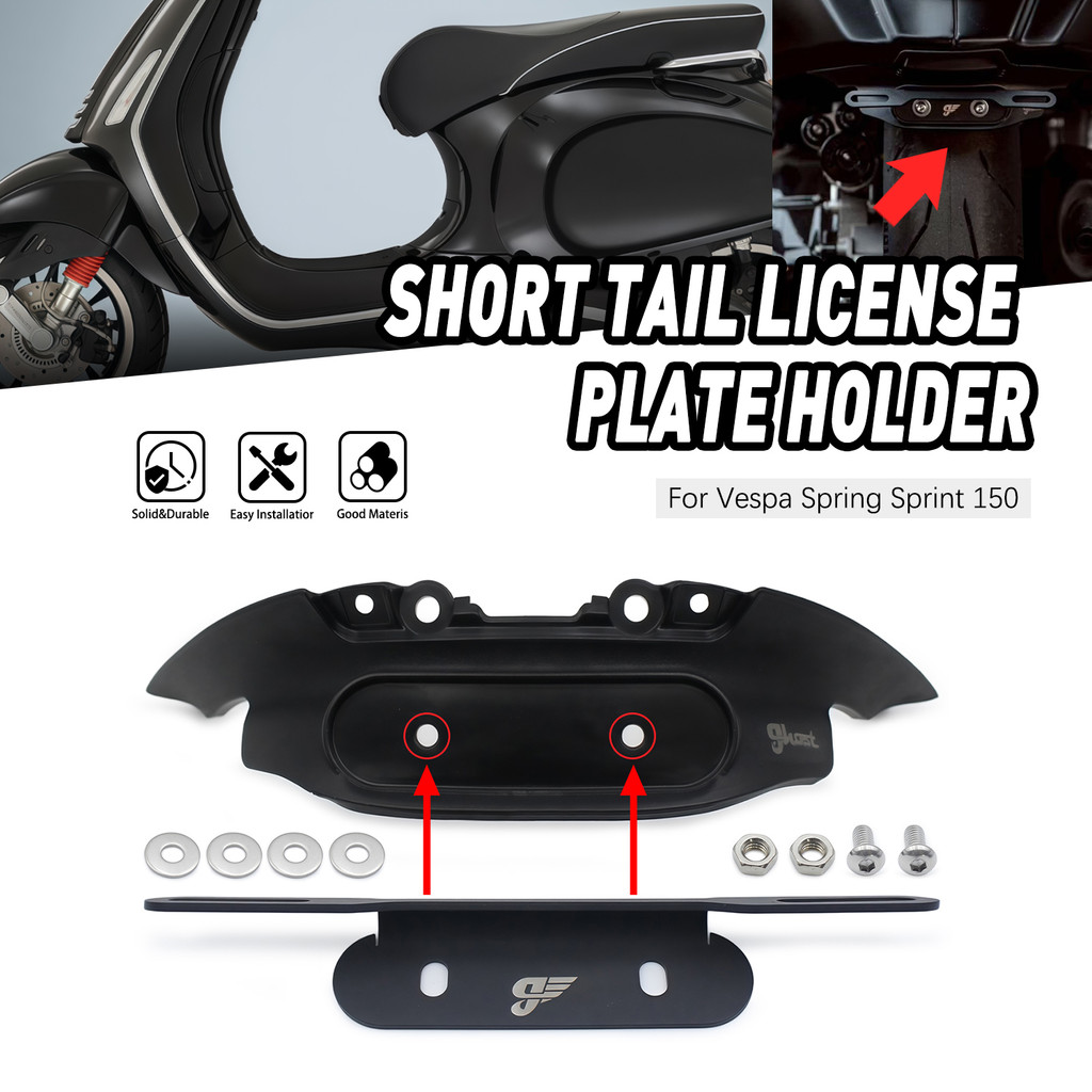 FENDER Xe Máy Phía Sau Bắn Vệ Biển Chắn Bùn Phù Hợp Với Sửa Đổi Đuôi Ngắn Biển Giá Đỡ Biển Số Khung Biển Số Cho Vespa Sprint Primavera 150 Tất Cả Năm