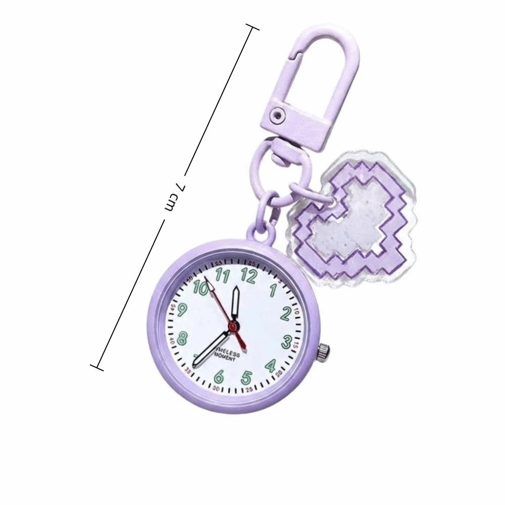 Đồng hồ bỏ túi móc khóa Mini OUSXA, Đồng hồ treo điện tử Dopamine, Đồng hồ bỏ túi dạ quang tròn có thể tái sử dụng sáng tạo Phụ kiện thời trang