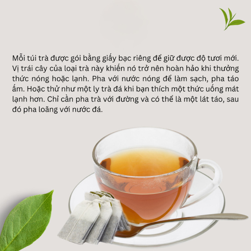 Trà Đào Chanh Leo Ahmad Peach & Passion Fruit Hộp 40g (20 túi x2g), Hương Trái Cây Nhiệt Đới Thơm Dịu