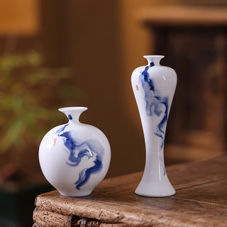 Jingdezhen Vẽ Tay Phong Cách Trung Hoa Bình Gốm Vẽ Tay Họa Tiết Mực Nhà Để Bàn Bình Mini Trang Sức Đồ Trang Trí MZXY