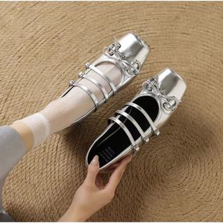 Giày Ba Lê Phong Cách Mới Nữ Retro Flat Mary Jane Giày