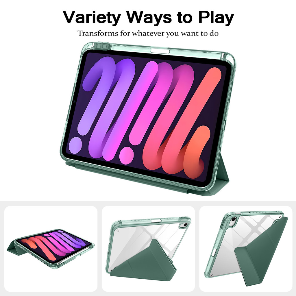 Vỏ bọc bằng da có thể tháo rời bằng Acrylic cứng gấp chữ Y cho IPad 10 11 A16 Air4 Air5 Air6 Air7 Air 11 M2 M3 2024 2025 10.9 "Pro11 2018 2020 2021 2022 Vỏ thông minh