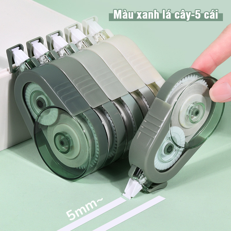 Bút xoá kéo học sinh màu pastel tươi sáng, xóa mượt liên tục, xóa sạch đẹp, 5 cuộn xoá 100m bền bỉ