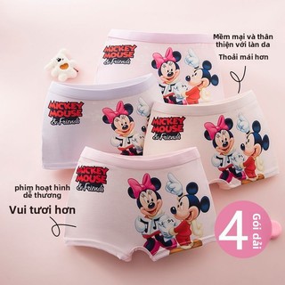 Quần lót bé gái My Little Pony – Dáng boxer bốn góc, cotton mềm mại, họa tiết hoạt hình, set 4 gói