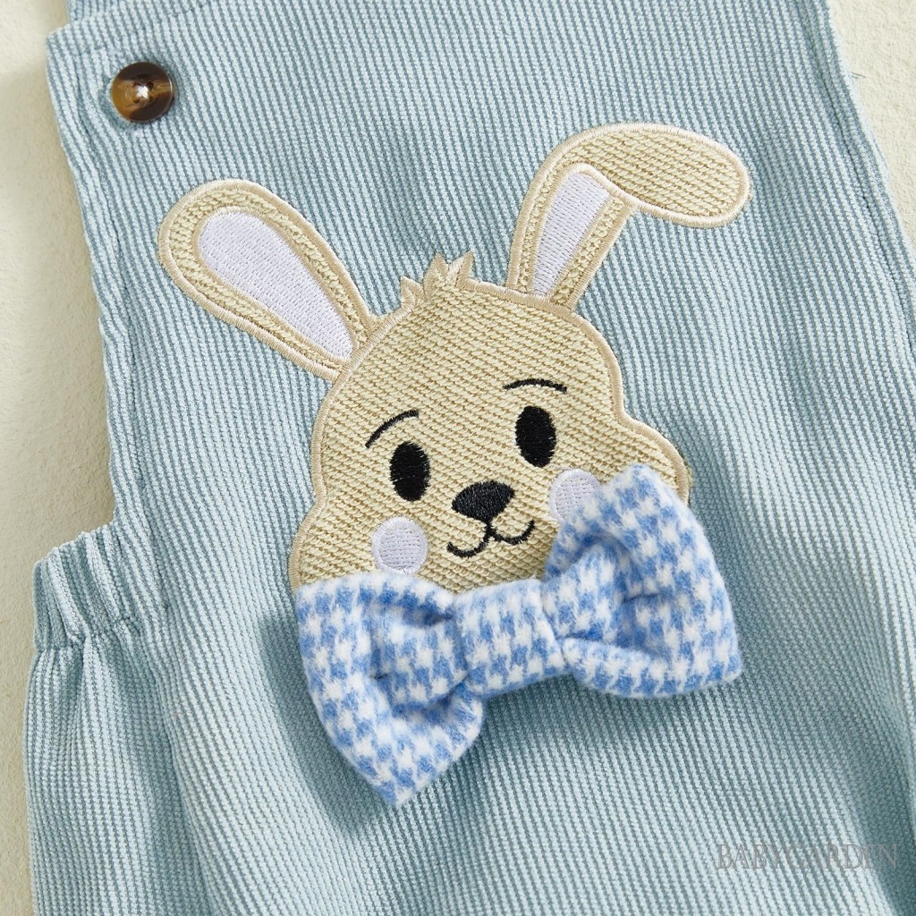 Bé Trai Phục Sinh Tổng Thể Áo Liền Quần Bowtie Thỏ Thêu Không Tay Jumpsuit Thường Ngày Mùa Hè Mùa Xuân Quần Áo