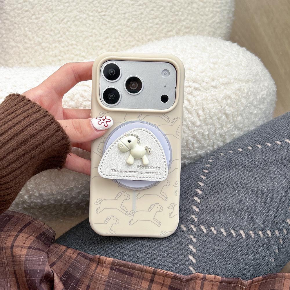 Ốp lưng TPU Tương thích với iPhone 13 14 14Pro 14ProMax 15 15Pro 15ProMax 16 16Pro 16ProMax 17 17Pro 17ProMax Line Pony Pattern Magnet Case