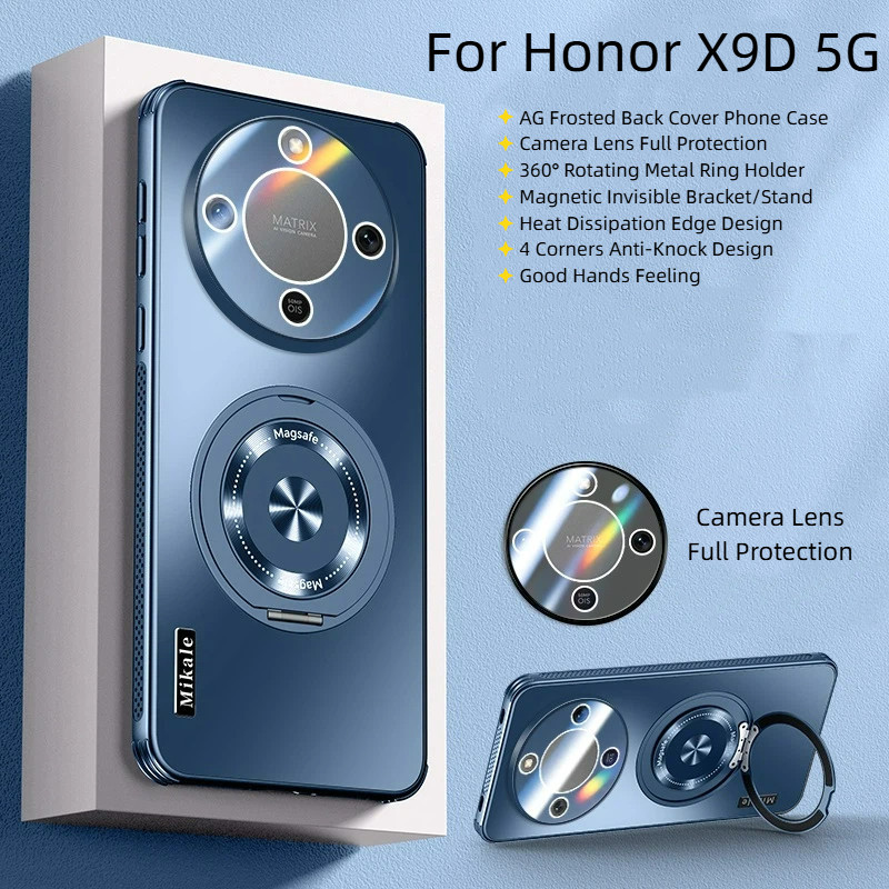 360° Xoay Vô Hình Giá Đỡ Kim Loại Từ Tính Giá Đỡ AG Mờ Điện Thoại Dành Cho Honor X9D X9C X9CSmart 5G Vỏ Cứng