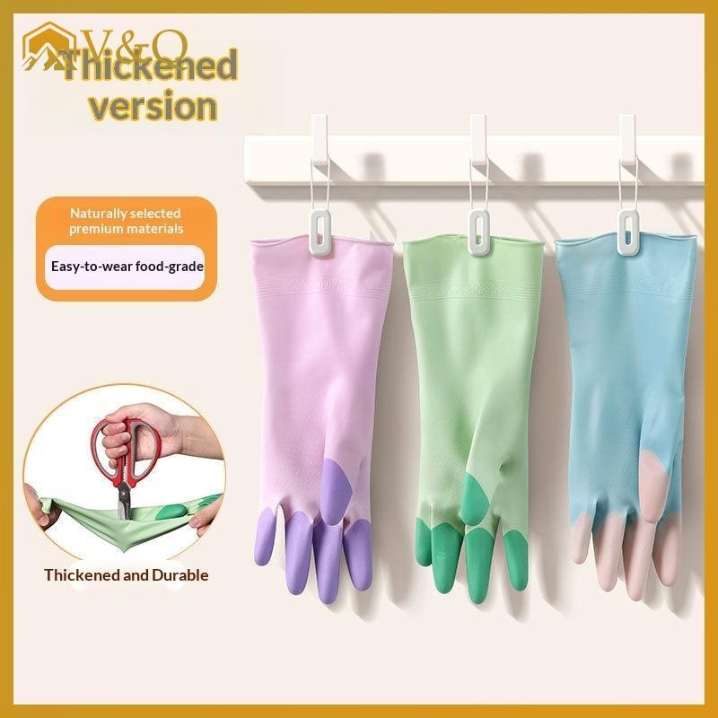 Littleloves1 Găng tay làm sạch rửa chén bằng silicon Đồ dùng nhà bếp Chống trượt Tiện lợi Găng tay rửa chén dài có thể tái sử dụng Hộ gia đình VN