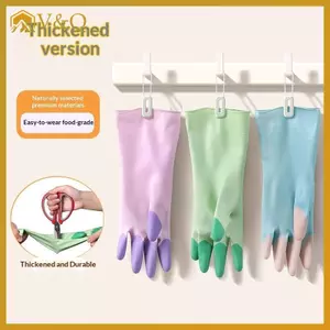 Littleloves1 Găng tay làm sạch rửa chén bằng silicon Đồ dùng nhà bếp Chống trượt Tiện lợi Găng tay rửa chén dài có thể tái sử dụng Hộ gia đình VN