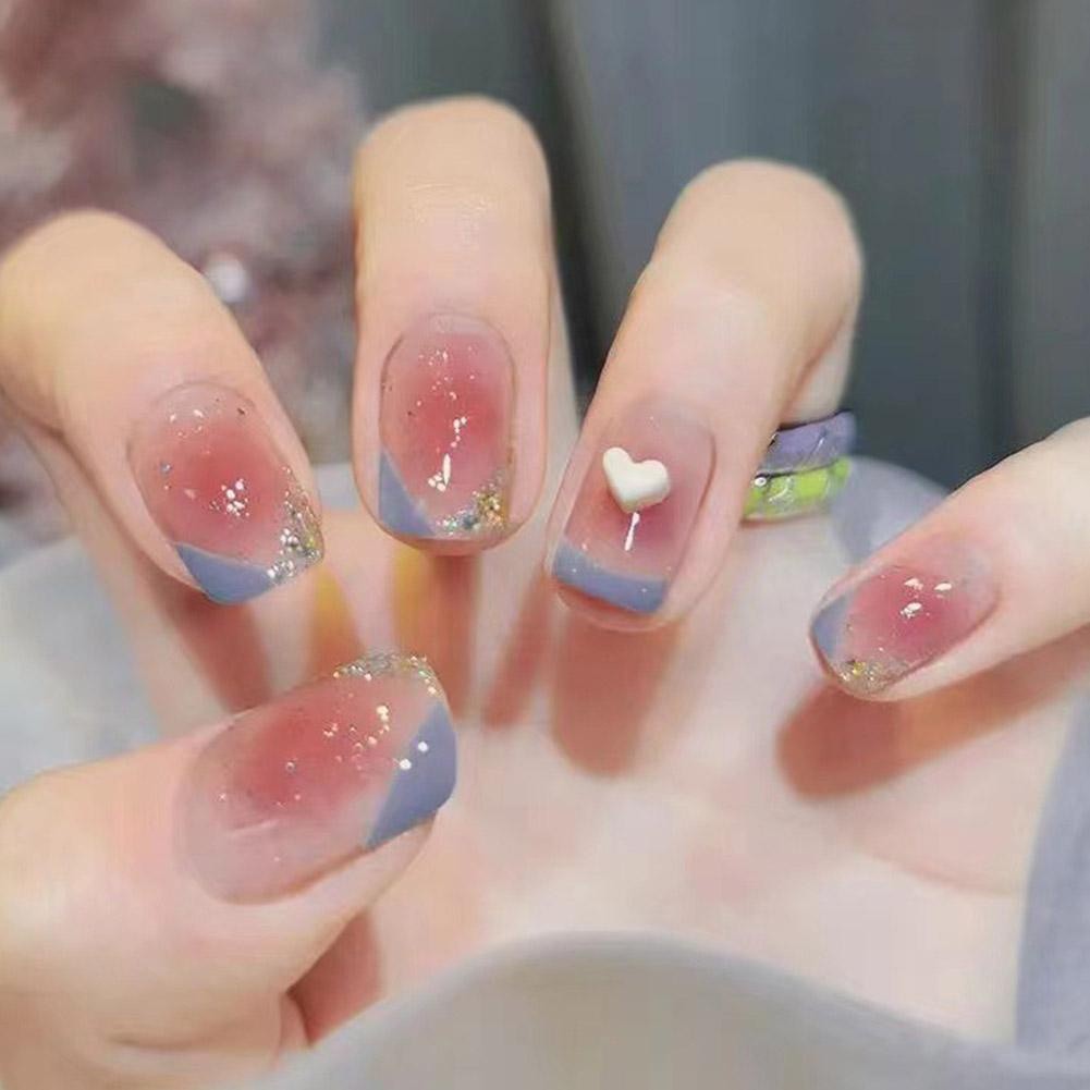 Mặc Miếng Dán Móng Tay Trung Và Dài Móng Tay Giả Đeo Được Bé Gái Miếng Dán Móng Tay B5d4