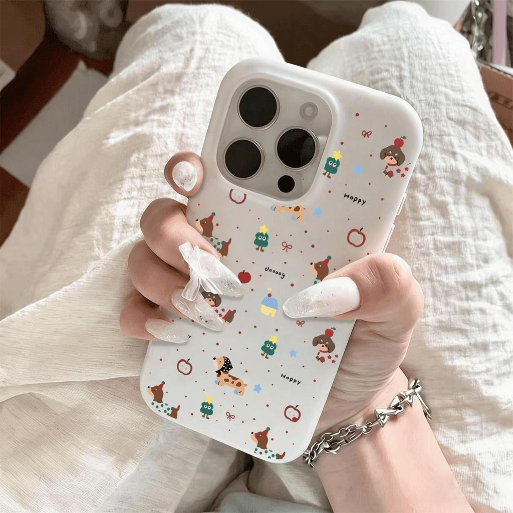 Full Screen Little Dog cho trường hợp điện thoại 17 16pro iPhone 15 Jelly Case 14 13pro11 Bề mặt sáng