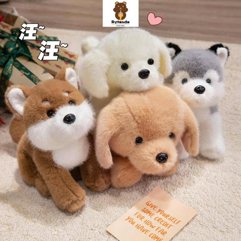Rytanda Soft Dog Đồ chơi sang trọng Golden Retriever Shepherd St. Bernard Shiba Inu Husky Labrador Samoyed Sang Trọng Búp Bê Dễ Thương Mô Phỏng Chó Sang Trọng Trẻ Em Bé Trai Trang Trí Sinh Nhật Quà Tặng Giáng Sinh