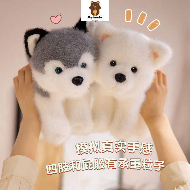 Rytanda Soft Dog Đồ chơi sang trọng Golden Retriever Shepherd St. Bernard Shiba Inu Husky Labrador Samoyed Sang Trọng Búp Bê Dễ Thương Mô Phỏng Chó Sang Trọng Trẻ Em Bé Trai Trang Trí Sinh Nhật Quà Tặng Giáng Sinh