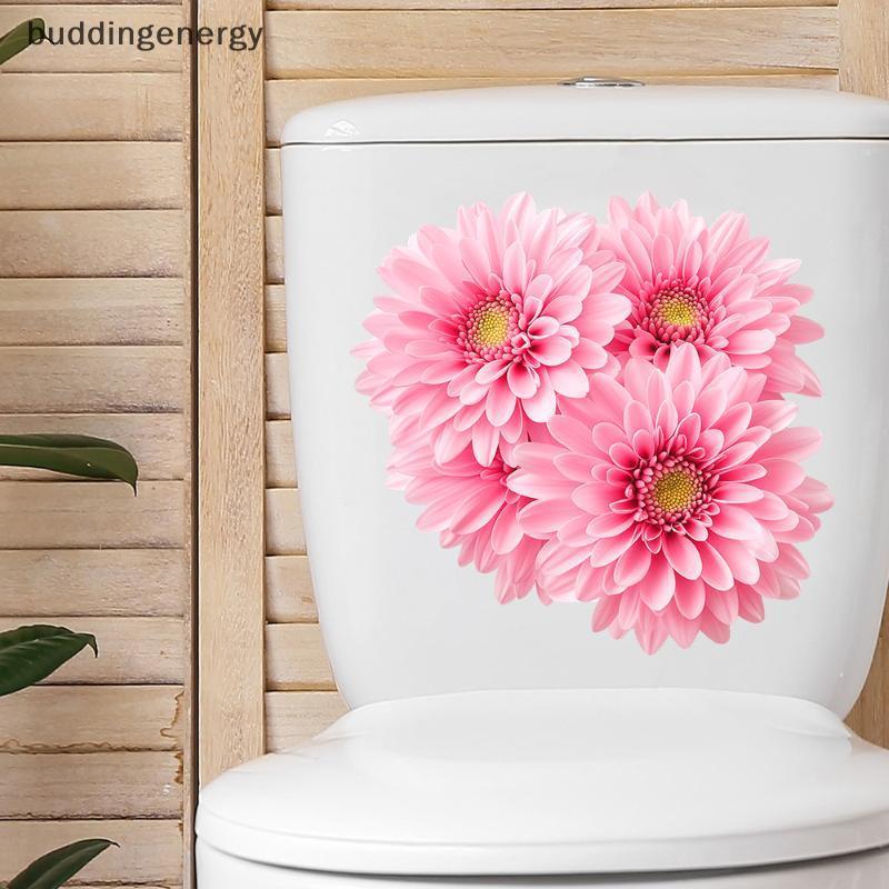 {BUDDI} Phòng tắm phát sáng Nhà vệ sinh Stier Đèn ngủ màu hồng Hoa cúc Vỏ bọc ghế vệ sinh Stier Tự dính Làm đẹp trang trí nội thất {buddingenergy}