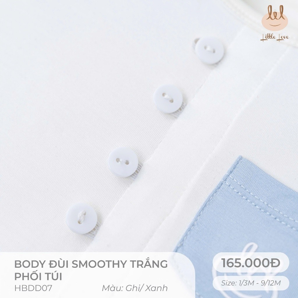BODY ĐÙI VẢI SỢI TRE [ SIÊU MỀM, MÁT, MỊN CO DÃN VÀ THẤM HÚT TỐT] TRẮNG PHỐI SZ 1/3M - 9/12M (HBDD07)