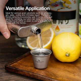 Boundless Voyage Titan Mini Wine Teacups Bộ 3 món Cốc uống nước di động Whisky Cup Cắm trại ngoài trời Drinkware Ti30309D
