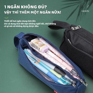 Túi đựng bút basic đa dạng màu sắc, ngăn lớn và ngăn nhỏ tiện lợi, sản phẩm giá rẻ chất lượng tốt cho học sinh