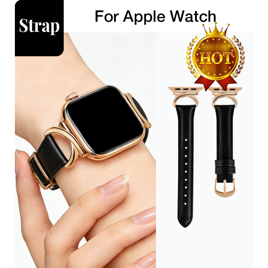 Dây đeo thắt lưng nhỏ bằng da kim loại thời trang dành cho nữ Thích hợp cho Apple Watch S11 SE3 Ultra3 S10 S9 S8 SE S7 S6 Ultra 49mm 46mm 42mm 40mm 44mm 41mm 45mm Dây đeo cổ tay