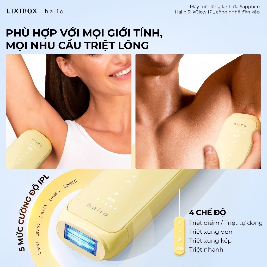 [KOL/KOC] Máy Triệt Lông Halio SilkGlow IPL Sapphire Cooling Hair Removal Device - Bảo hành chính hãng 24 Tháng
