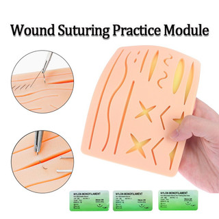 Silicone Skin Pad Suture Training Kit Phẫu thuật Vết thương cho bác sĩ phẫu thuật Thực hành Huấn luyện Chấn thương Suture Thực hành Sử dụng da