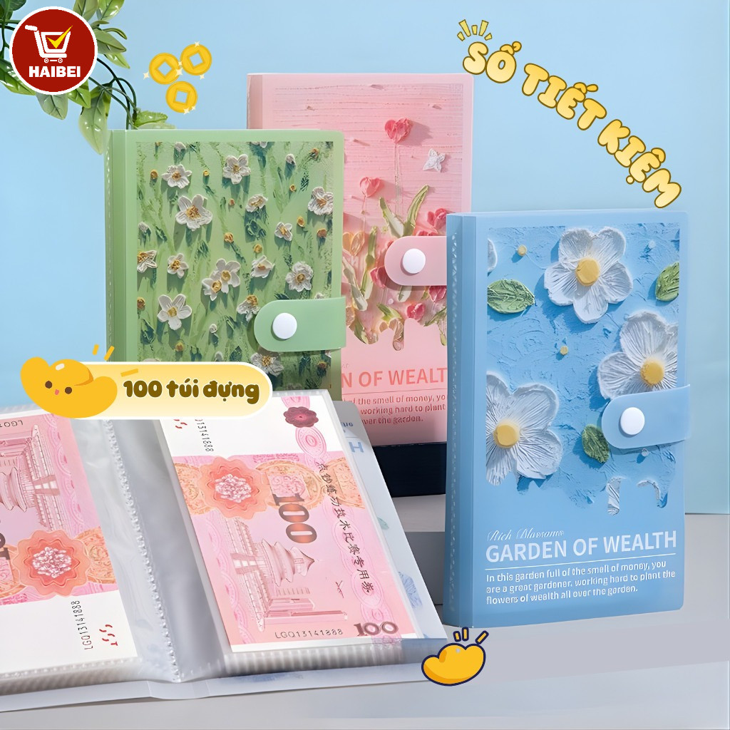 Sổ tiết kiệm 3D tranh sơn dầu, album lưu trữ tiền giấy kỷ niệm, sổ sưu tập tiền giấy, chống thấm nước và chống bụi.