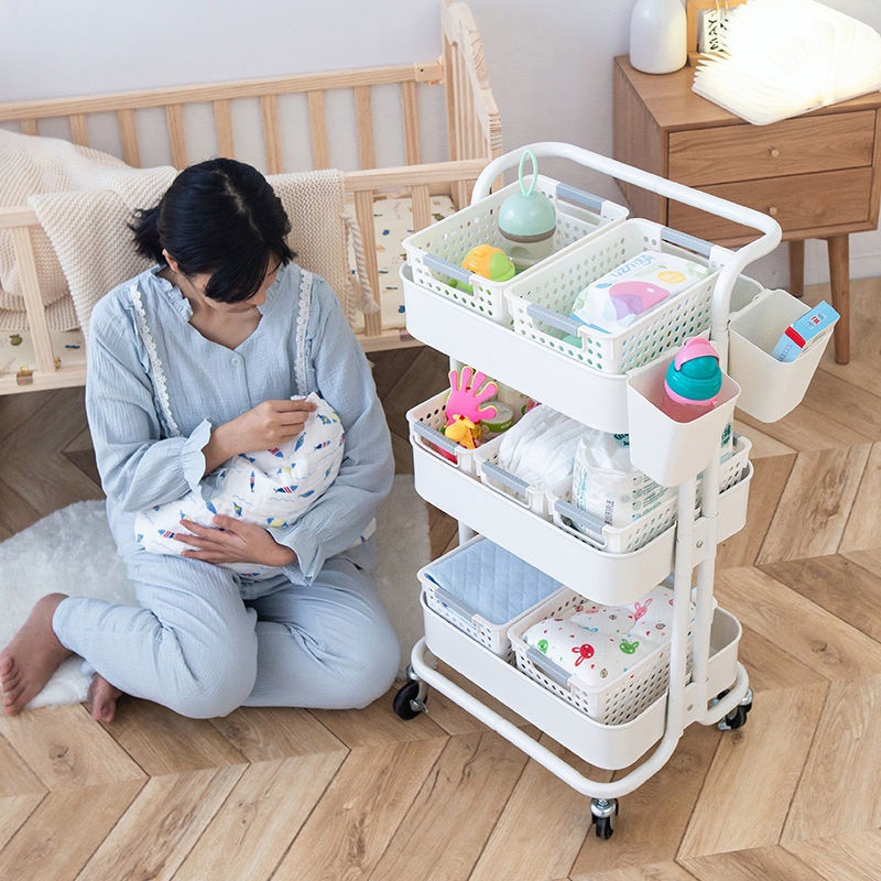 BOENIN Kệ Sắt 3 Tầng Đa Năng Xe Đẩy Xe đẩy 100% thép carbon
