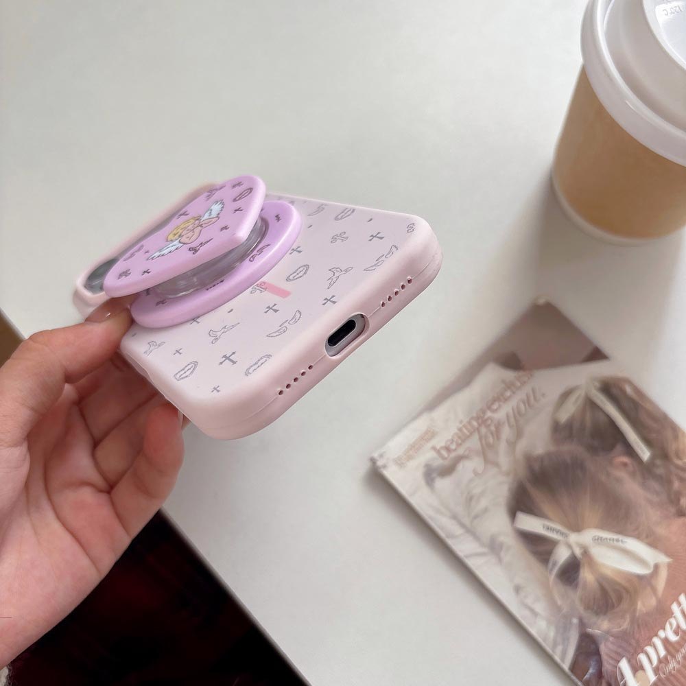 Ốp lưng TPU Tương thích với iPhone 13 14 14Pro 14ProMax 15 15Pro 15ProMax 16 16Pro 16ProMax 17 17Pro 17ProMax Ốp nam châm họa tiết thiên thần nhỏ