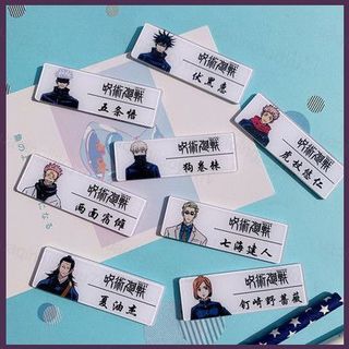 Hj7 JUJUUTSU KAISEN Huy Hiệu Anime Thổ Cẩm Gojo Satoru Yuji Megumi Nobara Suguru Nhân Vật Phụ Kiện Tên Huy Hiệu Quà Tặng hj7