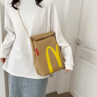 Chất Lượng Cao TặngMiễn Phí Ba Lô Mcd Beg Túi Giấy Phô Mai Nữ Dung Tích Lớn Túi Mcdonald Kfc Starbucks Sekolah Túi Đeo Vai Dành Cho Nữ Trẻ Em Bé Gái Bé Trai