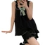 Bộ Đồ Ngủ Sling Nữ Nơ Bong Bóng Cotton ins Phong Cách Công Chúa Ngọt Ngào Dễ Thương Rời Loungewear Phù Hợp Với