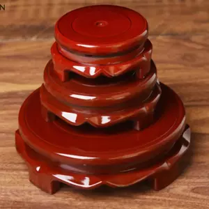 NS Giả Gỗ Chắc Chắn Tròn Xoay Vintage Trang Trí Nhà Cửa Cổ Đế Trang Trí Bình Đế Ấm Trà Trưng Bày Giá Đỡ NS