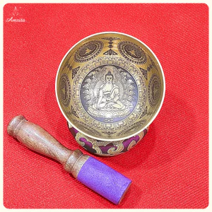 Chuông Xoay Nepal Hoa Văn Phật Dược Sư 11.5cm - Chuông Chiêm Tinh - Chuông Luân xa - Chuông Tây Tạng CXNP284