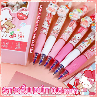 Bút mực xoá được 0.5mm mực xanh, viết êm tay, hộp 6 bút bu gel tiện lợi cho học sinh đi học