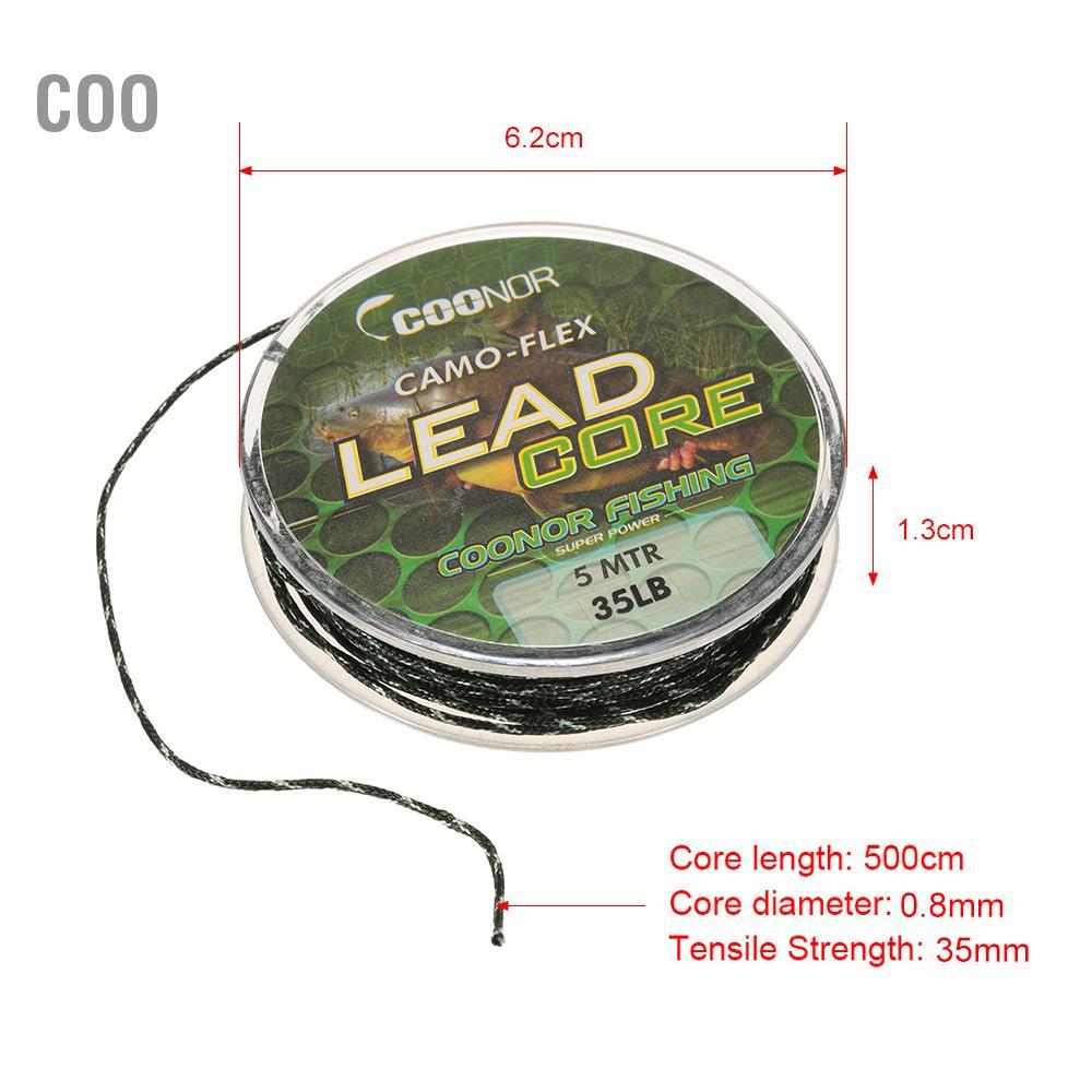 Coo Coo 55lb 5M Leadcore Bện Ngụy Trang Cá Chép Dây Câu Tóc Giàn Khoan Lõi Chì Giải Quyết