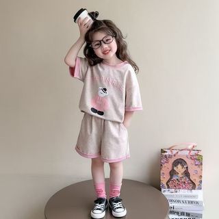 Set bé gái mùa hè dễ thương – Áo thun và quần short cotton mặc mát