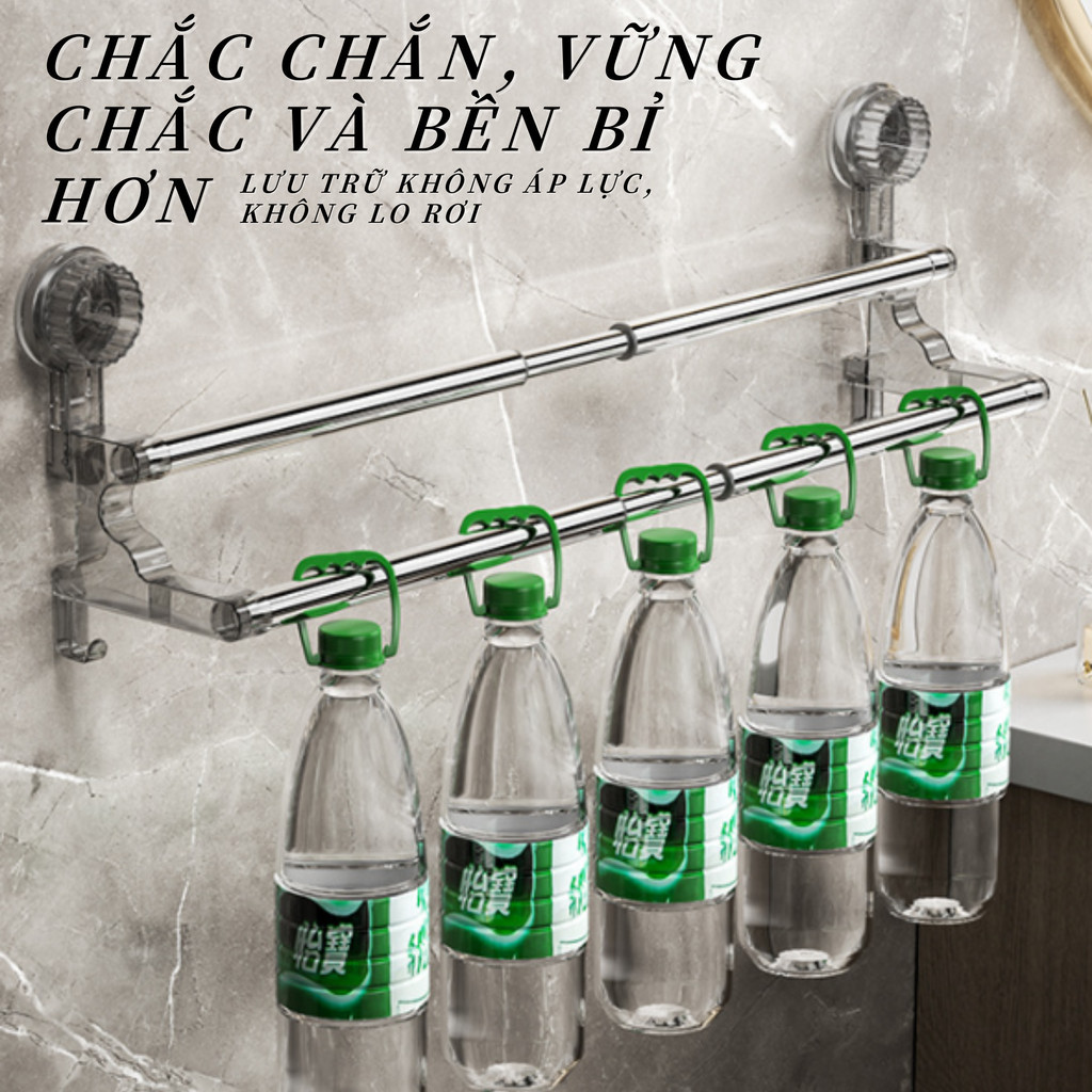 Giá Treo Khăn Nhà Tắm 2 Tầng Hút Chân Không Không Cần Khoan INOX 304 Phòng Tắm Giá Treo Khăn Hút Chân Không