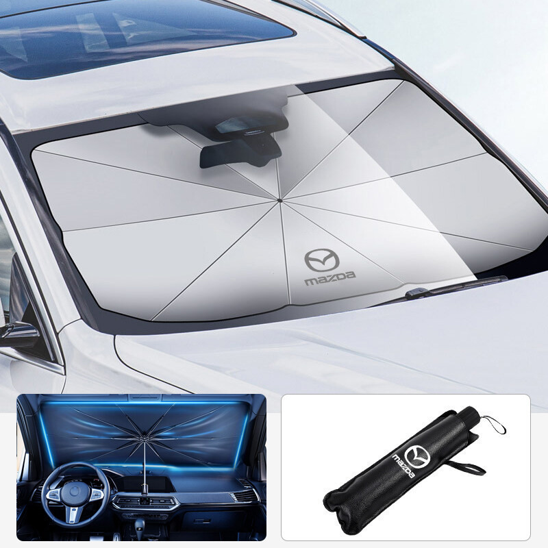 Ô Tô Có Thể Gập Lại Ô Dù Kính Chắn Gió Khối Nhiệt UV Sun Shade Umbrella Cho Xe Mazda 3 6 GH Atenza CX5 2 Demio CX3 CX30 MX5 CX7 8 323 CX9 CX8 CX4 RX8 RX7 626
