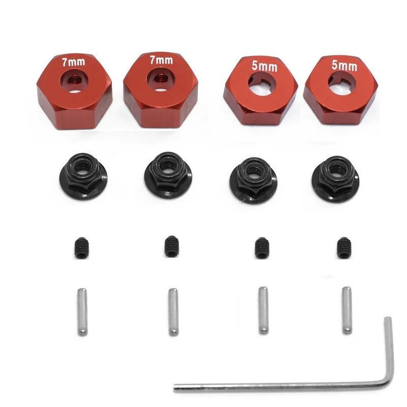 Kim Loại Lục Giác Bánh Xe Trung Tâm Chân Và M4 Mặt bích Khóa Hạt Bộ Cho Trxs Slash 2WD 1 / 10 Nâng Cấp Phần Thay Thế 1654 3654