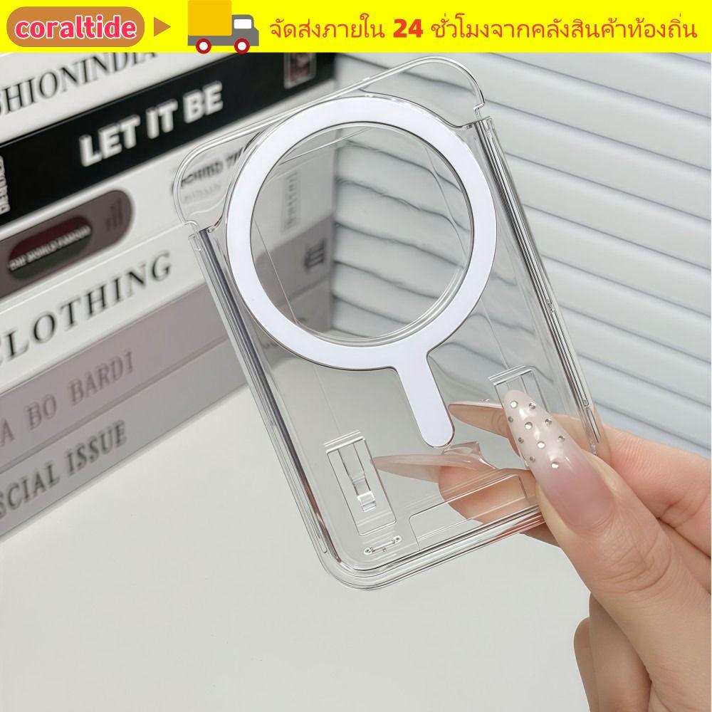 CORALTIDE Cho Ví MagSafe, Giá đỡ thẻ từ tính điện thoại chống trầy xước đơn giản, Túi đựng thẻ điện thoại Acrylic màu trơn bền cho 17 16 15 14 13 12 11