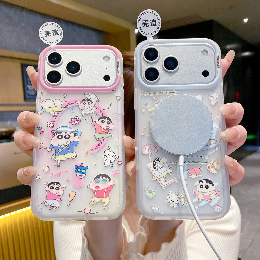 Ốp điện thoại hình mèo hoạt hình từ tính cho IPhone17ProMax 17Air 16 15 14 13 12 Vỏ bảo vệ chống sốc