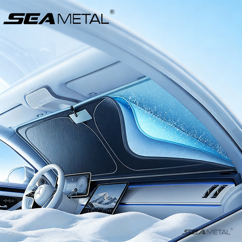 SEAMETAL Xe Kính Chắn Gió Bảo Vệ Che Nắng Có Thể Gập Lại Cửa Sổ Phía Trước Tự Động Chống Nắng Chống Tia UV Cách Nhiệt Kính Chắn Gió Có