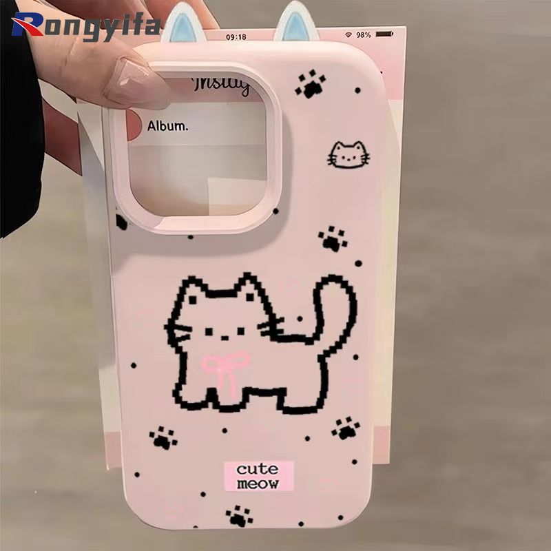 Ốp Điện Thoại Tai Mèo Dễ Thương Cho iQOO Neo 11 10 9 9S 8 Pro Plus 10R Vỏ Màu Kẹo Hoạt Hình Cat Paw Đơn Giản Mờ Chống Sốc Ốp Lưng Mềm