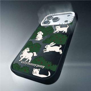 CASECASE X Kittybunnypony Grove Ốp Lưng Máy Ảnh Màu Trắng Vòng Phiên Bản Mờ Đen Cứng Hút Từ Tính Tác Động Dành Cho Apple IPhone 13 14 15 16 17 Pro Max Air Plus Có Hộp