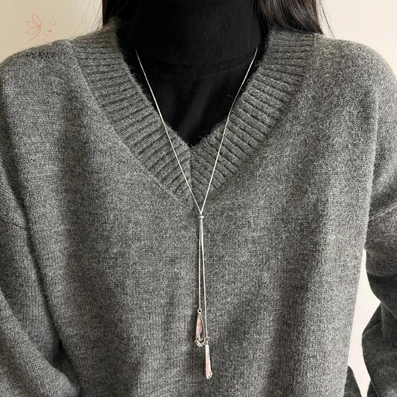 Hồ Necklace Pha LêVintage - Áo Len Dây Chuyền Thời Trang Giọt Nước, Thích Hợp Cho Tiệc Cưới