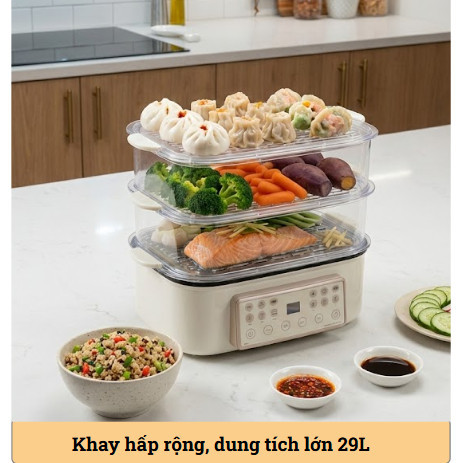 Nồi Lẩu Hấp Điện Đa Năng BRION Dung Tích 28L Bảo Hành Chính Hãng 24 Tháng