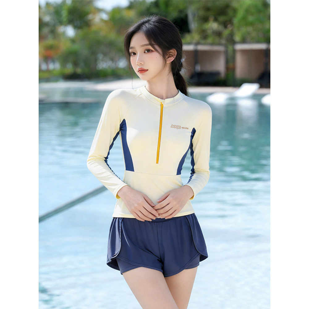 Đồ bơi nữ dài tay phong cách mới, phù hợp cho spa và bơi lội mùa nóng