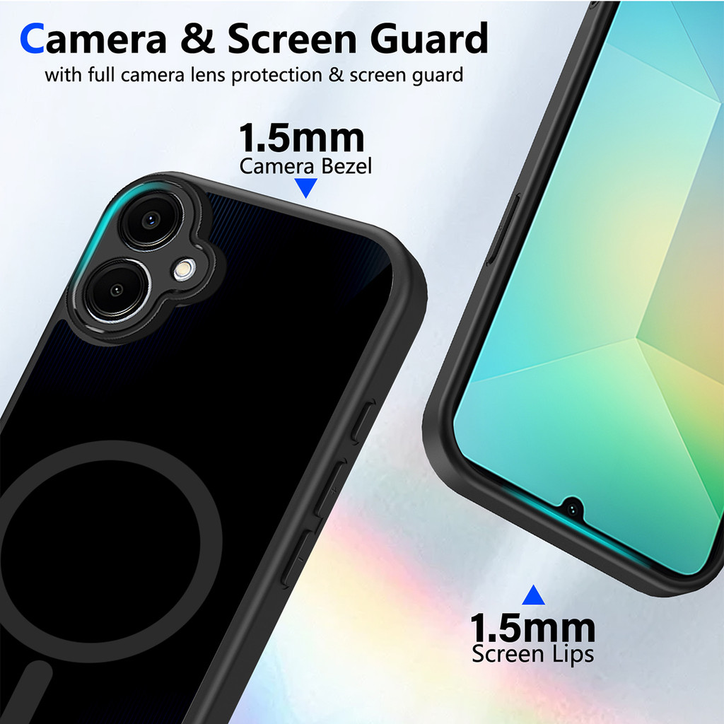 Ốp lưng Samsung A07 Vỏ thu hút từ tính màu đen mờ cho Ốp điện thoại Samsung Galaxy A07