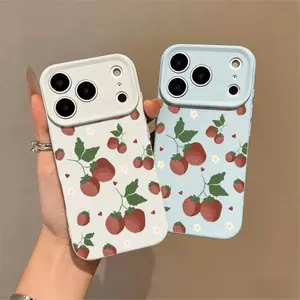 Dâu tây đầy cànhPhù hợp với16vỏ điện thoại iPhone17Air,vỏ silicon cho các model14/11Pro